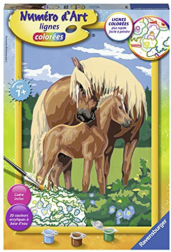 Ravensburger – Numéro d’Art Grand Format – Fiers Chevaux – Loisir créatif – Kit de Peinture par numéros – Activité détente et créative – Dès 7 Ans – 28921 – Version française