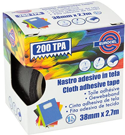 Nastro adesivo telato TPA nero 200 38mmx2,7mt Eurocel
