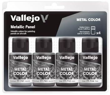Vallejo Acrylicos VJP77601 32 ml Model Color-Metal Metallic Panel - Pack of 4