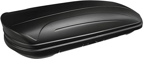 Dachbox VDPMAA320 320Ltr abschließbar schwarz matt + Dachträger CRV120 kompatibel mit Dacia Dokker (3-5 Türer) ab 2012