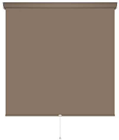 deko-raumshop Rollo Springrollo Mittelzugrollo 14 Farben Breite 62 bis 202 cm Länge 180 cm Bedienung Mittelzug Stoff Blickdicht lichtdurchlässig Fenster Sonnenschutz Blendschutz (142 x 180 cm/Kaffee)