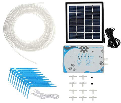 MASUNN Kit Solaire D'Irrigation Goutte À Goutte Automatique Solaire Diy, Arrosage Automatique, Minuteur Chargé