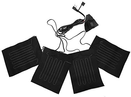 Brrnoo Almohadilla térmica USB para Ropa calefactada, Calentamiento 4 en 1 para Chaleco, Chaqueta, Hoja calefactora