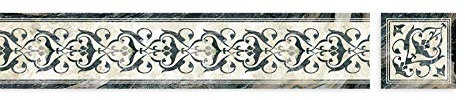 TapetenbordüRe Selbstklebende BordüRe Wand Wohnzimmer Tapeten Fliesenaufkleber Bad Dekoband Selbstklebend Grau-grünes Muster 10 X 300cm