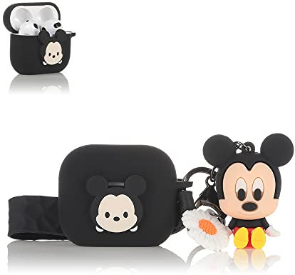 Derhom Airpods 3 Silicone Case Funny Cute Fashion Soft Cartoon Cover Skin Compatible for Apple Airpods 3 [Serie Cartone Animato con Bambola] (Mickey)