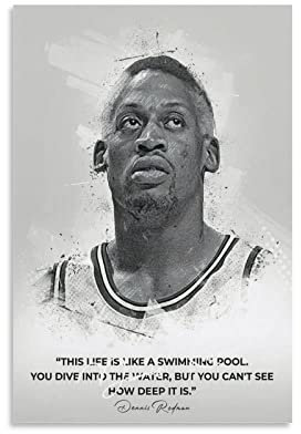 XXJDSK Foto Auf Leinwand Dennis Rodman Poster, Wandkunst, Raumdekoration, ästhetisch für Schlafzimmer, Wanddekoration für Wohnzimmer, Heimdekoration 60X90cm Kein Rahmen