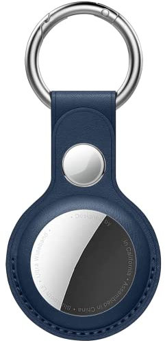 Digicharge Schutzhülle aus PU-Leder für AirTags, Schlüsselfinder (Locator Tracker), AirTag Tracker-Abdeckung, AirTags Hülle Key Ring Case Cover mit Schlüsselanhänger, Wahl der Größe/Farbe