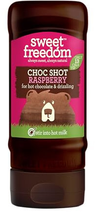 Sweet Freedom - CHOC SHOT Raspberry for Hot Chocolate & Drizzling - Only 13 Calories Per Teaspoon - For Milk Shakes, Desserts, Pancakes - Healthy Baking - Vegan & Plant Based - 320g, Pack of 1