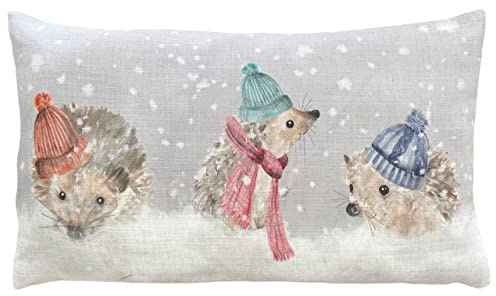 Evans Lichfield Snowy Hedgehogs Polyester Filled Cushion