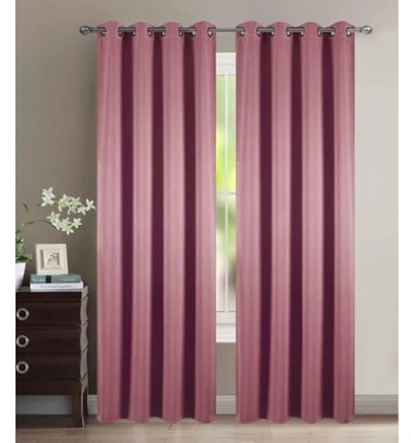 HOMEROKK Lot de 2 Rideaux Occultants 100% Polyester (Rose Poudré, 140 X 260 cm)