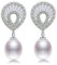 CAZARU Perlenohrringe, natürliche Süßwasserperle, Tropfenform, Zirkon, großer Ohrring, 925er Sterlingsilber, Schmuck für Frauen, Geschenk