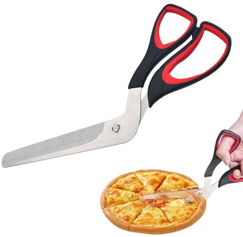 ChAusa 1 Stück Pizzaschere, Pizzaschneider, mit Scharfer Edelstahlklinge in Lebensmittelqualität und Griff mit Weichem Griff, Multifunktionale Küchenschere, für Schneiden von Pizza, Nudeln, Salat