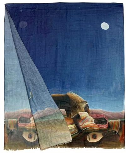 GFM® Schal aus Baumwollmischung für alle Jahreszeiten (VCP), Henri Rosseau-Der schlafende , 42