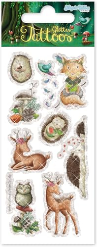 9 Tattoos * WALDTIERE * für Kinder | 49051 | Kindertattoo Tattoo Kindergeburtstag Geburtstag Mitgebsel Aufkleber Wald Tiere Reh Fuchs