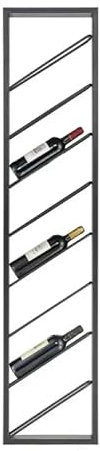 SMH LINE® Weinregal Wand Metall Schwarz 100x30x10 cm 8 Flaschen Design Wandregal für die Küche Flaschenregal Hängend Schmal Wandmontage Weinflaschenaufbewahrung