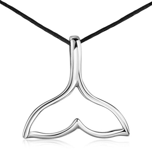 Materia Flosse Anhänger Silber 925 Damen Kette KA-351-K26-45cm