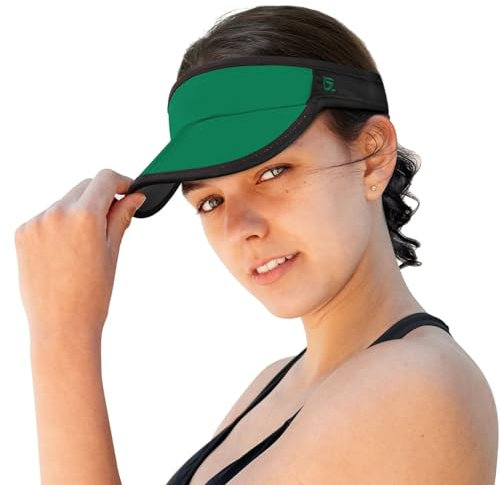 Sun Visors Hats for Womens Mens Beach Hat Accessories Summer Straw Sunhat Fashion Foldable Sombreros para Mujer para Ponytail Cap UV Protection for Running Hiking Football Golf Dark Green Black