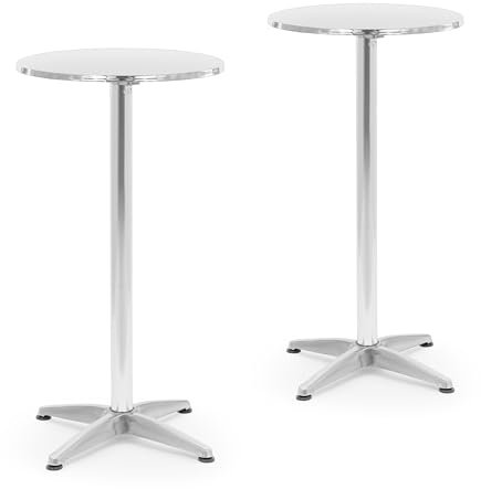 Royal Catering RCRT-20 2er Set Stehtisch klapp- & höhenverstellbar Ø 60 cm Partytisch Partytisch klappbar Alustehtisch Alu-Stehtisch