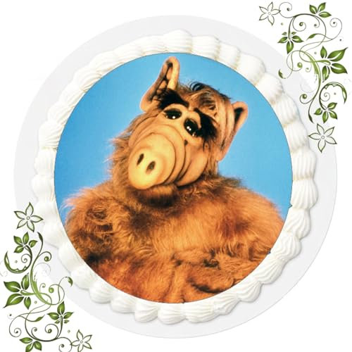 FONDANT Tortenbild, Zuckerbild mit Motiv, Essbares Foto für Torten, Tortenbild, Tortenaufleger Ø 20cm FONDANT Alf Nr. 8