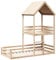 vidaXL Etagenbett, Hochbett mit Dach Leiter Sperrholzlatten, Stockbett für Schlafzimmer, Bett Holzbett Einzelbett, 90x190cm Massivholz Kiefer