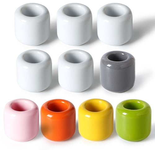 10 Stück Mini-Kerzenhalter Set aus Keramik - Duftkerzenbecher, Säulenkerzenhalter für Einfache Dekoration