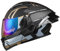 Woljay Casco Da Motociclista Casco Integrale Flip Up Doppia Visiera Integrato Moto Per Adulti Uomini Donne Street Racing Ciclomotore Approvato DOT/ECE (Black Gold-Blue Transparent Visor,Medium)