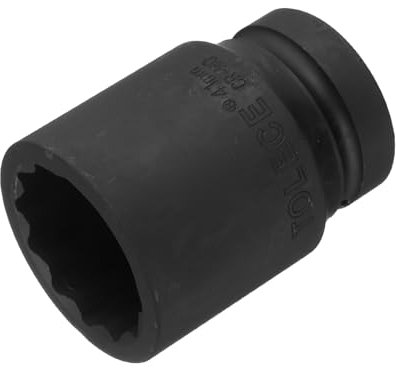 sourcing map 1 Drive 41mm 12-Point Impact Socket, CR-MO Steel 80mm Length, Standard Metric Sizes