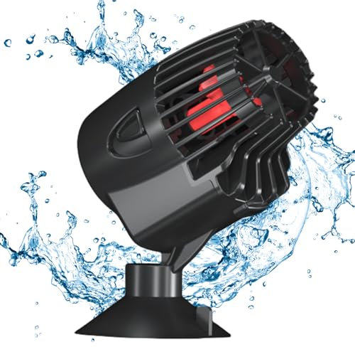 WIYETY Bomba de flujo para acuario, 3000 l/h, ultrasilenciosa, giratoria 360°, con ventosa, bomba de agua ajustable para acuarios de agua dulce/salada, cable de 2 m (negro)