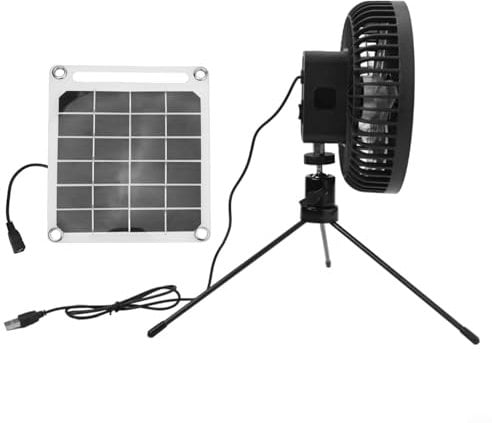 Solar Panel Powered Fan Kit, USB Rechargeable Solar Camping Fan With 20W Panel For Outdoor Adventures And Power Outages