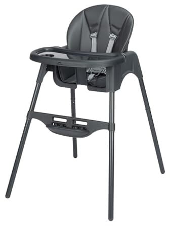 Bebeconfort Meely Plus, 2-in-1 Hochstuhl Baby, 6 Monate – 3 Jahre, gepolsterte Hochstuhlkissen, leichter Kinderstuhl (4 kg), Fußstütze und Tablett verstellbar, Rückenlehne verstellbar, Tinted Graphite