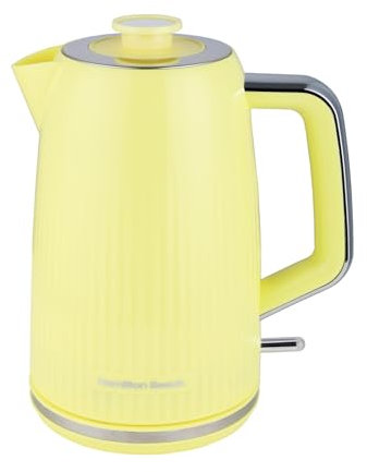 Hamilton Beach Electric Kettle, Miami, 1.7L, Boil Dry Protection, Auto Shut Off, Detachable Limescale Filter, 360° Swivel Base, Water Level Window, Banana Split - HB3023B