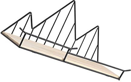Amosfun 1Stück Wandhalterung Aus Schmiedeeisen Und Holz Schwarzes Fertigregal Für Badezimmer Und Stilvolles Lagerregal Zur Aufbewahrung Von Handtüchern Gewürzen Und Dekorationen