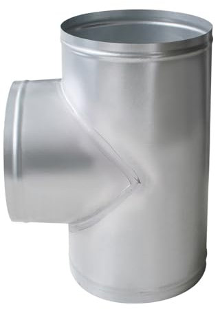 Té de ventilation pour conduit cheminée te 125mm raccord en t vmc té vmc 125 te 90° d 100/80 galva en zinc pour cuisine hotte aspirante (OD100mm)