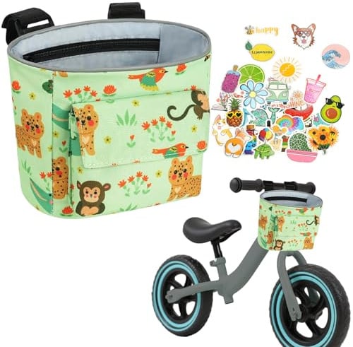 flintronic Lenkertasche und Fahrradkorb für Kinder, Vorne Montierbare Fahrradtasche, Kinder Lenkertasche, Fahrradkorb Kinder Vorne Fahrradkorb Kinder, für Kinderfahrrad, Laufrad