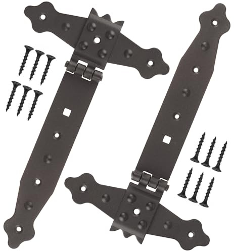 FEINZ Set di 2 cerniere per porte esterne e cancelli da giardino 200 mm | Cerniere a croce, Cerniera nere, esterne, Cerniera per porte