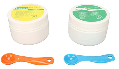 Fyearfly Ear Impression Putty 2pcs 400g Silicone Soft Elastic Molding Material with Spoons