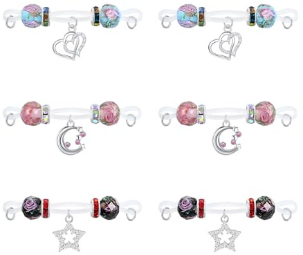 MODRSA Nipple-Piercing Piercing-Jewellery Nipple Jewellery :3 PCS Sliver Coral Fake Nipples Rings Adjustable Non Pierc with Butterfly Pendant