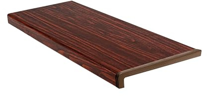 Dekofasada Fensterbank Innen aus PVC 30 x 180 cm Fensterbrett mit Abschlusskappen für den Innenbereich Innenfensterbank Kunststoff für verschiedene Fenster mit Seitenabschlüsse, Mahagoni