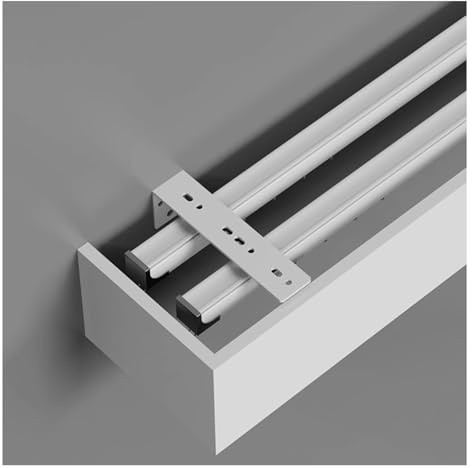 2-läufig Vorhangschiene mit Blende,Decken- Oder Wandmontage Gardinenkästen Fürs Wohnzimmer,Schiebevorhang-Abdeckkasten(Size:1.2m(3.9ft),Color:Wandhalterung)
