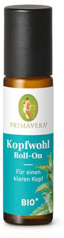 PRIMAVERA Kopfwohl Roll-On bio 10 ml - Pfefferminze und Pfefferminzwasser - Aromatherapie für Unterwegs - vegan