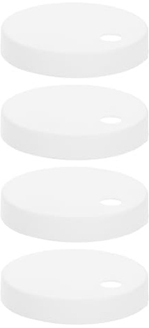 Operitacx 4er Set WC-Sitz Scharnierabdeckungen (Ø 45mm), Universelle Toilettendeckel Rosetten aus weißem Kunststoff, Ersatzkappen für Toilettenbolzen & Badezimmer Befestigungen