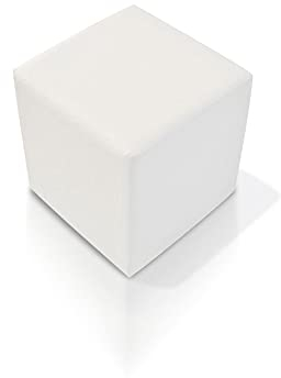 moebel-eins KUBUS Sitzwürfel Bandscheibenhocker Sitzhocker Fußhocker in weiß 39x34x34 cm, Weiss
