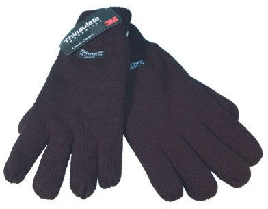 Thinsulate Lined Black Knit Mens GLOVES