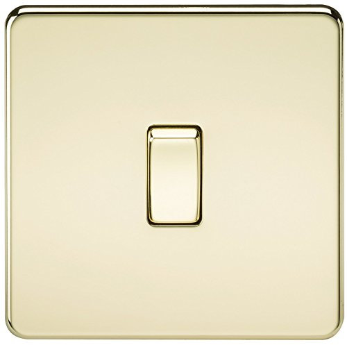 Knightsbridge SF1200PB Screwless 10 A 1-Gang Intermediate Switch, Polished Brass