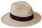 Tumia - Sombrero Panamá Fedora - Versión no Enrollable - Natural con Banda Marrón - 62cm