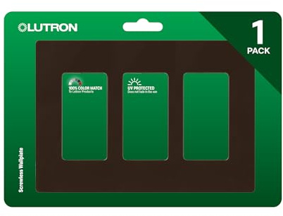 Lutron Claro Light Switch Cover Plate, 3 Gang Wallplate, for Decorator Light Switches, Rocker Light Switch Cover, Outlet Cover, Screwless Switch Plate Cover, Gloss, CW-3-BR, Brown