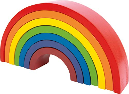 Small Foot Holzbausteine Großer Regenbogen aus Holz, Stapelspiel für Feinmotorik, ab 12 Monaten, 6969 Toys, Bunt