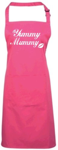 YUMMY MUMMY Cooking, Grembiule da cucina rosa fucsia Taglia unica