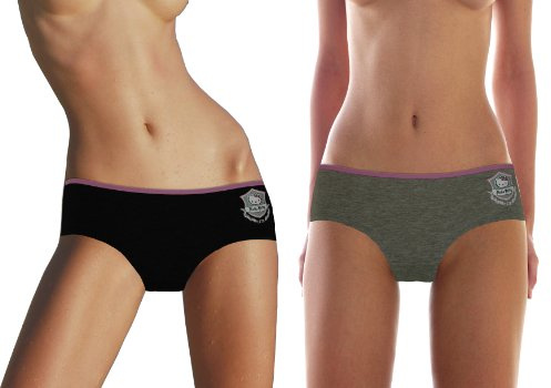 Hello Kitty Sanrio Panty Unterwäsche Unterhose Slip Unterhöschen Höschen 2er Pack Doppelpack schwarz und grau