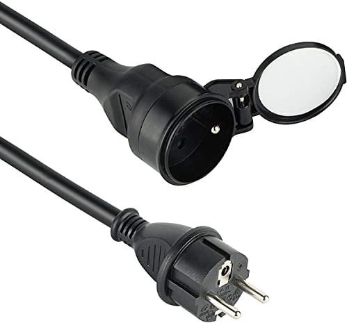 Electraline Electraline 200122 Rallonge Prolongateur électrique IP44 Profesionnelle étanche - Section 3G1,5 mm², pvc, Noir, 10 M